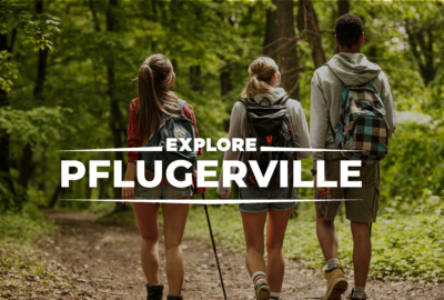 Case studies 5 seo, web design & marketing agency town press media Three people walking in the woods with backpacks