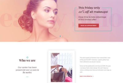 a website page for a beauty store