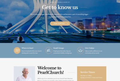 a website page for a church