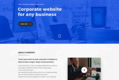 a website page for a company