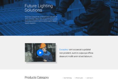 a website page for a lighting company