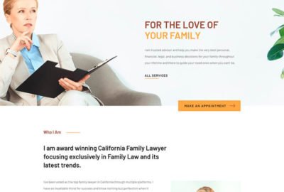 the homepage for a family law firm