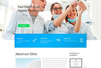 a website page for medical services