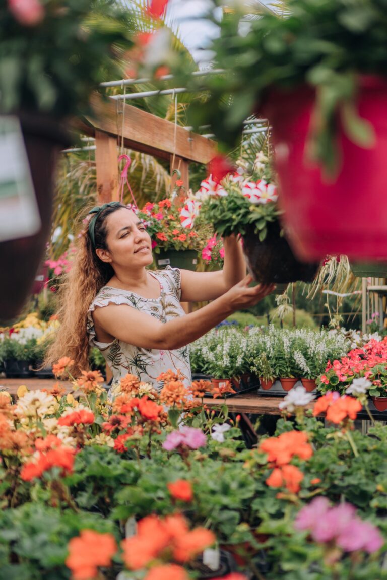 Town press media 5 seo, web design & marketing agency town press media Real woman caring for nursery plants in small business