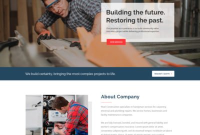 the website for a woodworking company