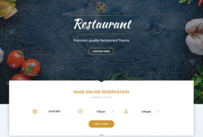 the restaurant website is displayed on a tablet