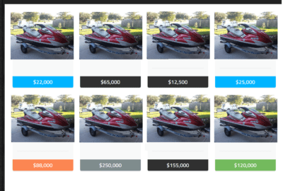 a series of photos showing the price of a jet ski