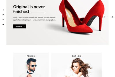a website page with high heel shoes on it