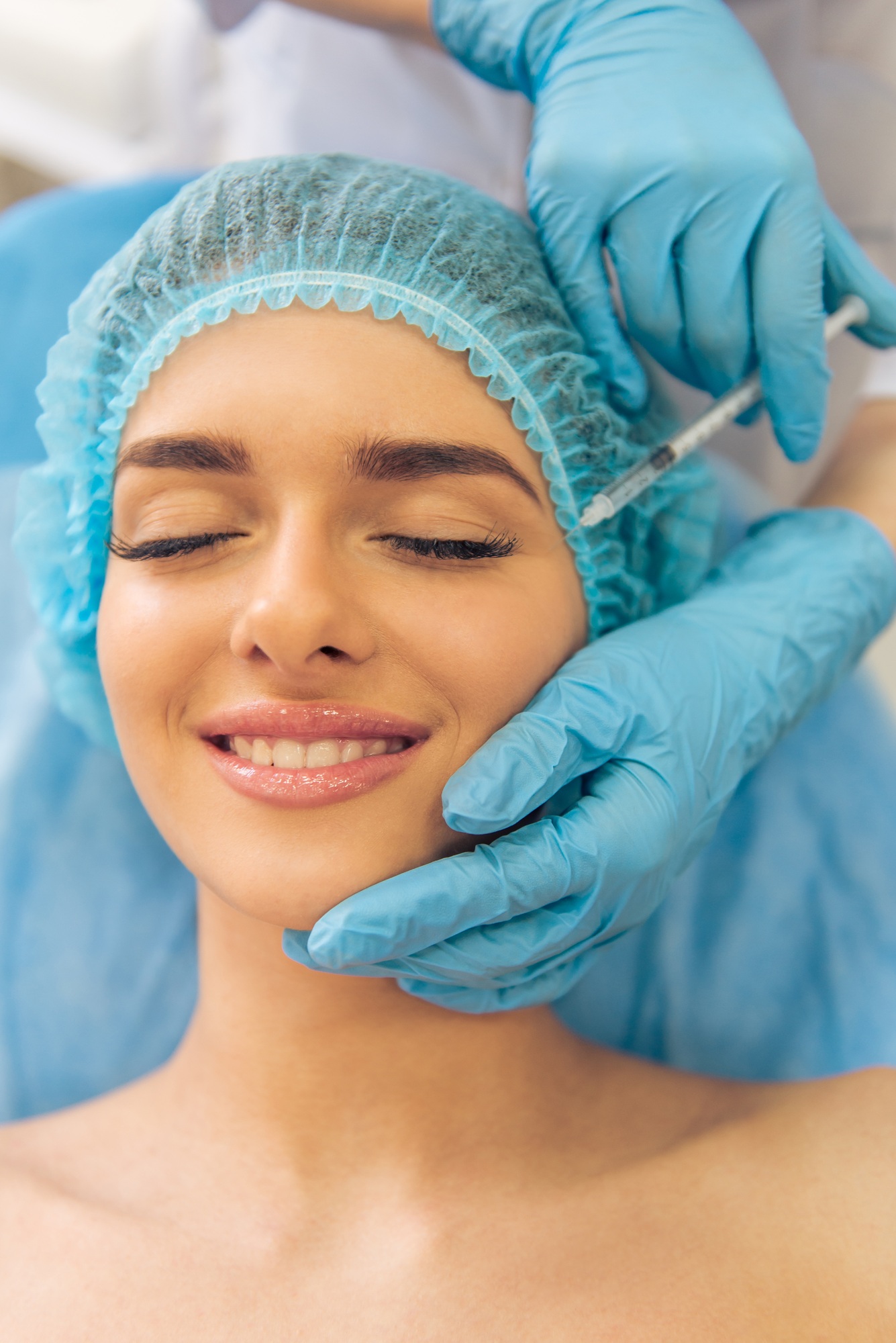 A woman getting a botox injection